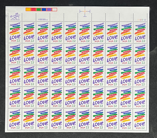 US 2143 Mint Sheet (MNH) Love 22-Cent 1985 ZAYIX