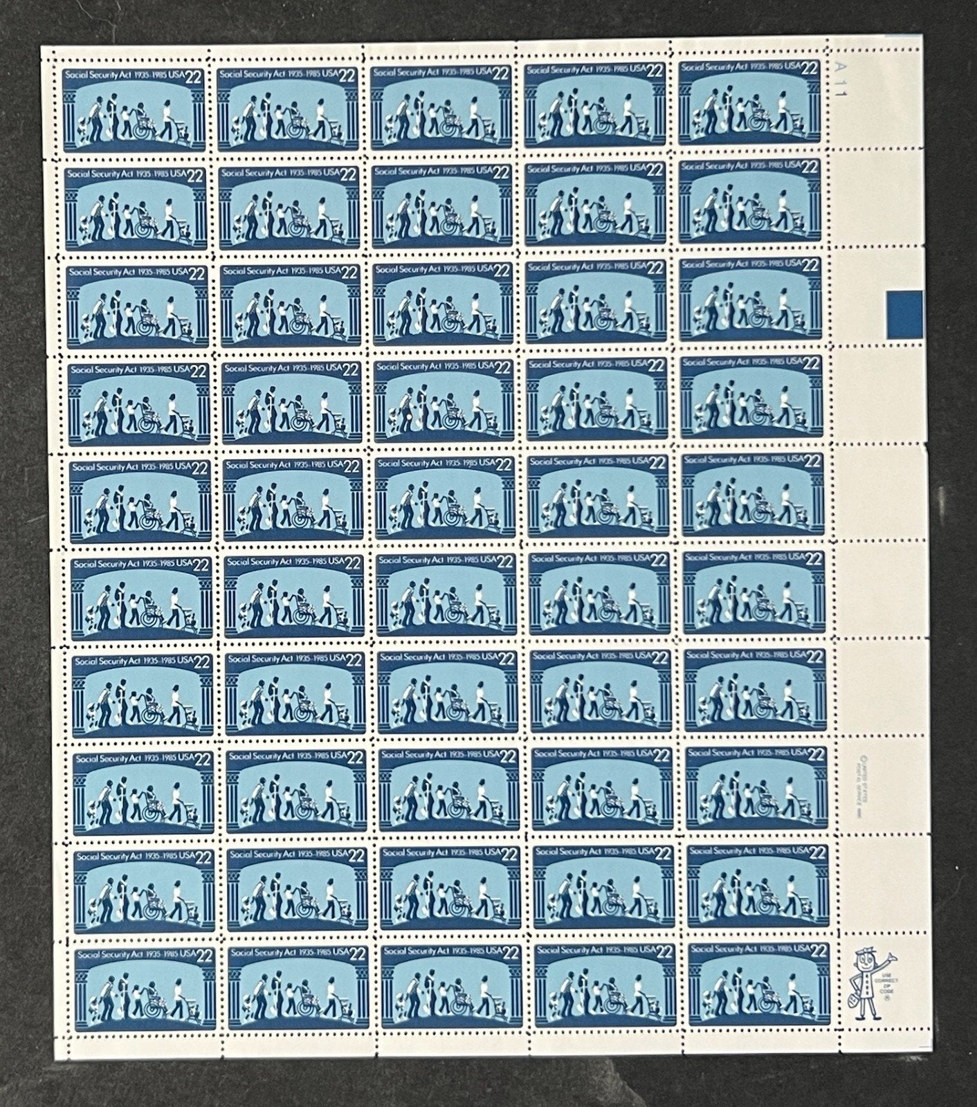 US 2153 Mint Sheet (MNH) Social Security Act 50th Anniversary 22-Cent 1985 ZAYIX