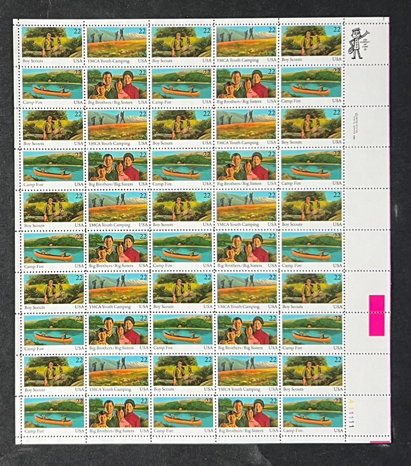 US 2160-2163 Mint Sheet (MNH) International Youth Year 22-Cent 1985 ZAYIX
