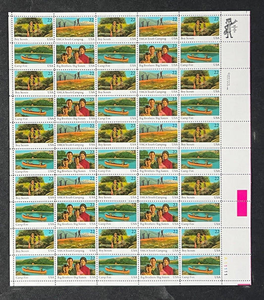 US 2160-2163 Mint Sheet (MNH) International Youth Year 22-Cent 1985 ZAYIX