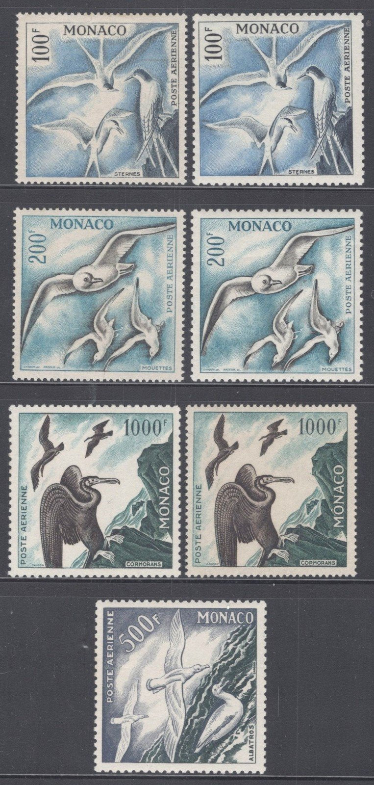 Monaco C41-C44 C41a-C44a MLH Birds Perf 11 & 13 Types ZAYIX