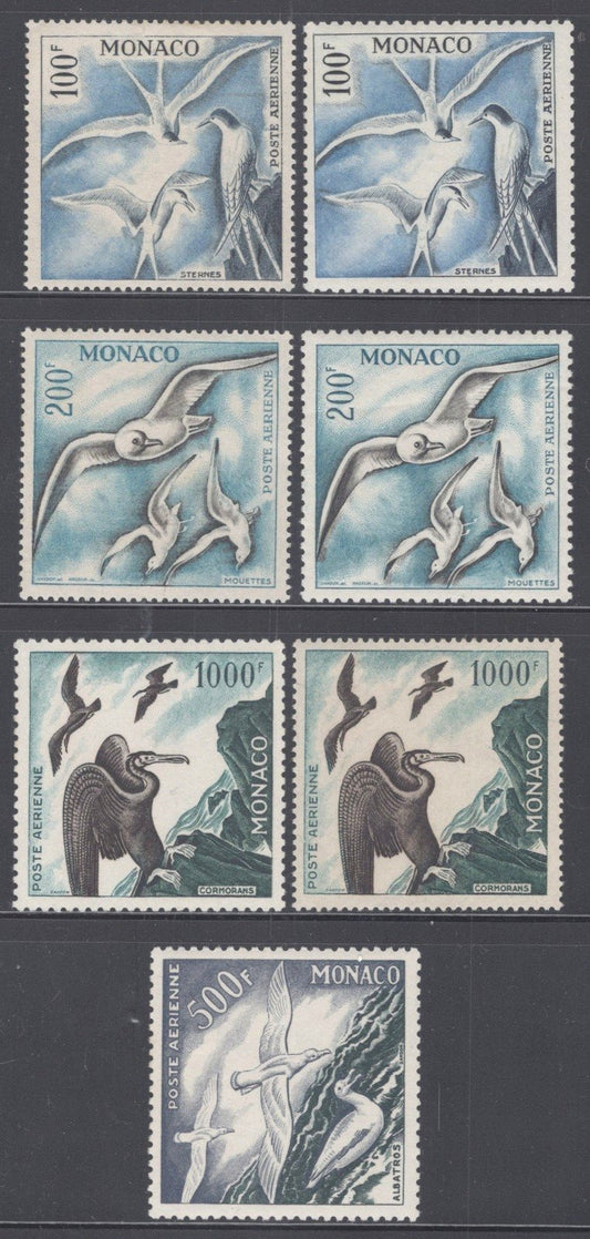 Monaco C41-C44 C41a-C44a MLH Birds Perf 11 & 13 Types ZAYIX