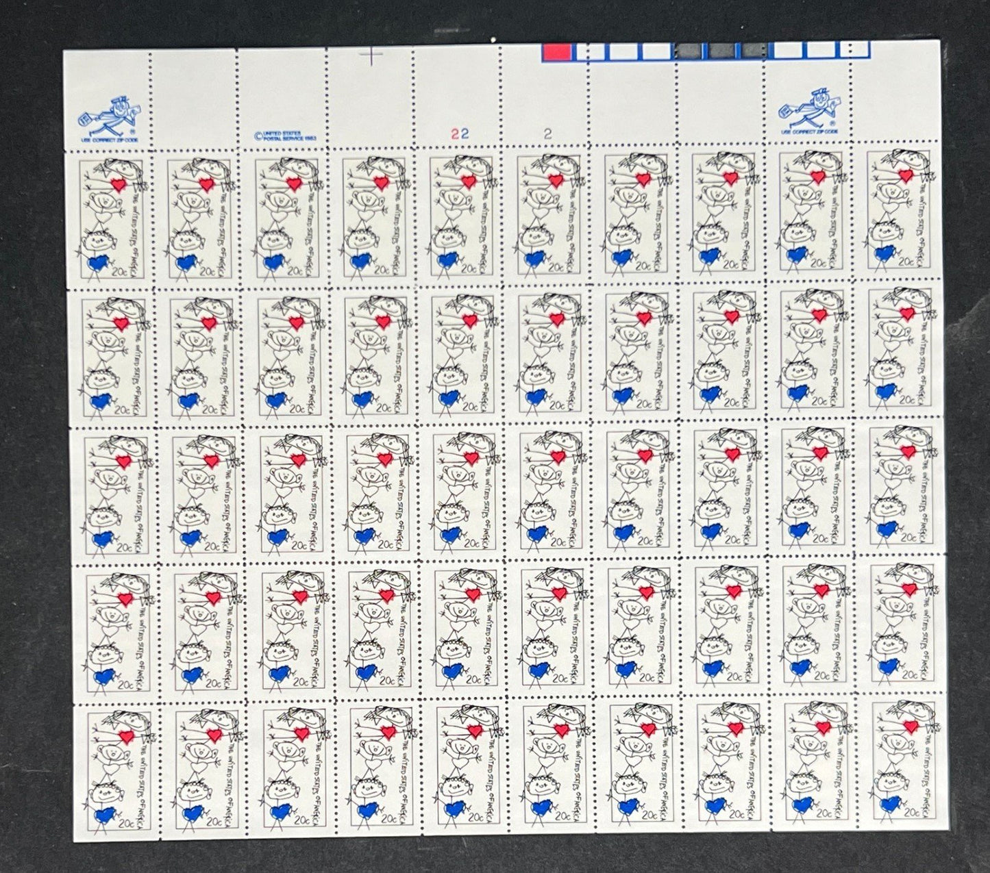 US 2104 Mint Sheet (MNH) Family Unity (PB20) 20-Cent 1984 ZAYIX