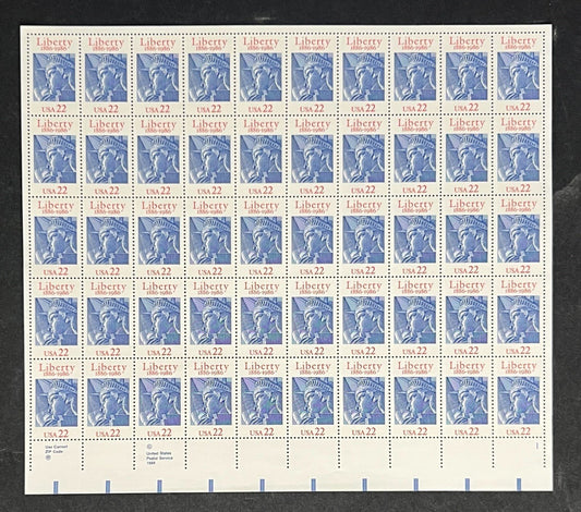 US 2224 Mint Sheet (MNH) Statue of Liberty 100th Anniversary 22-Cent 1986 ZAYIX
