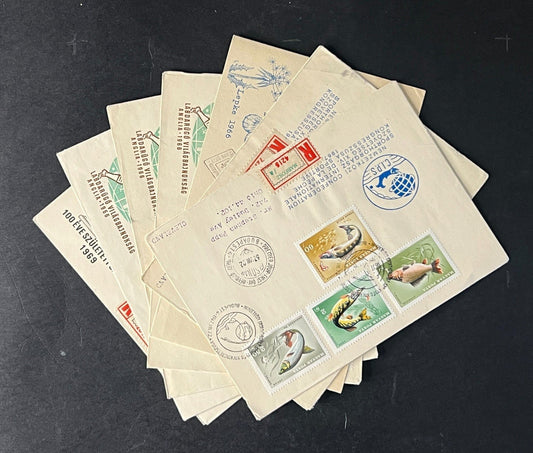 Hungary First Day Cover Collection Fish, Soccer, Butterflies 7 FDC 1969 ZAYIX