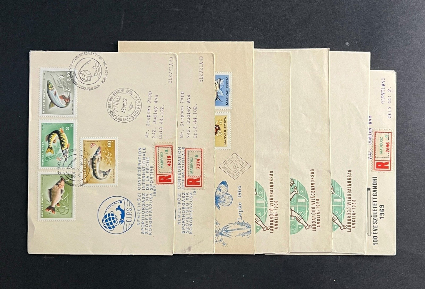 Hungary First Day Cover Collection Fish, Soccer, Butterflies 7 FDC 1969 ZAYIX