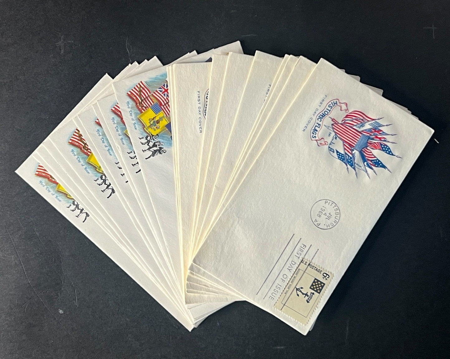 Historic Flags First Day Cover Collection 2 Sets Farnham & Fleetwood 1968 ZAYIX