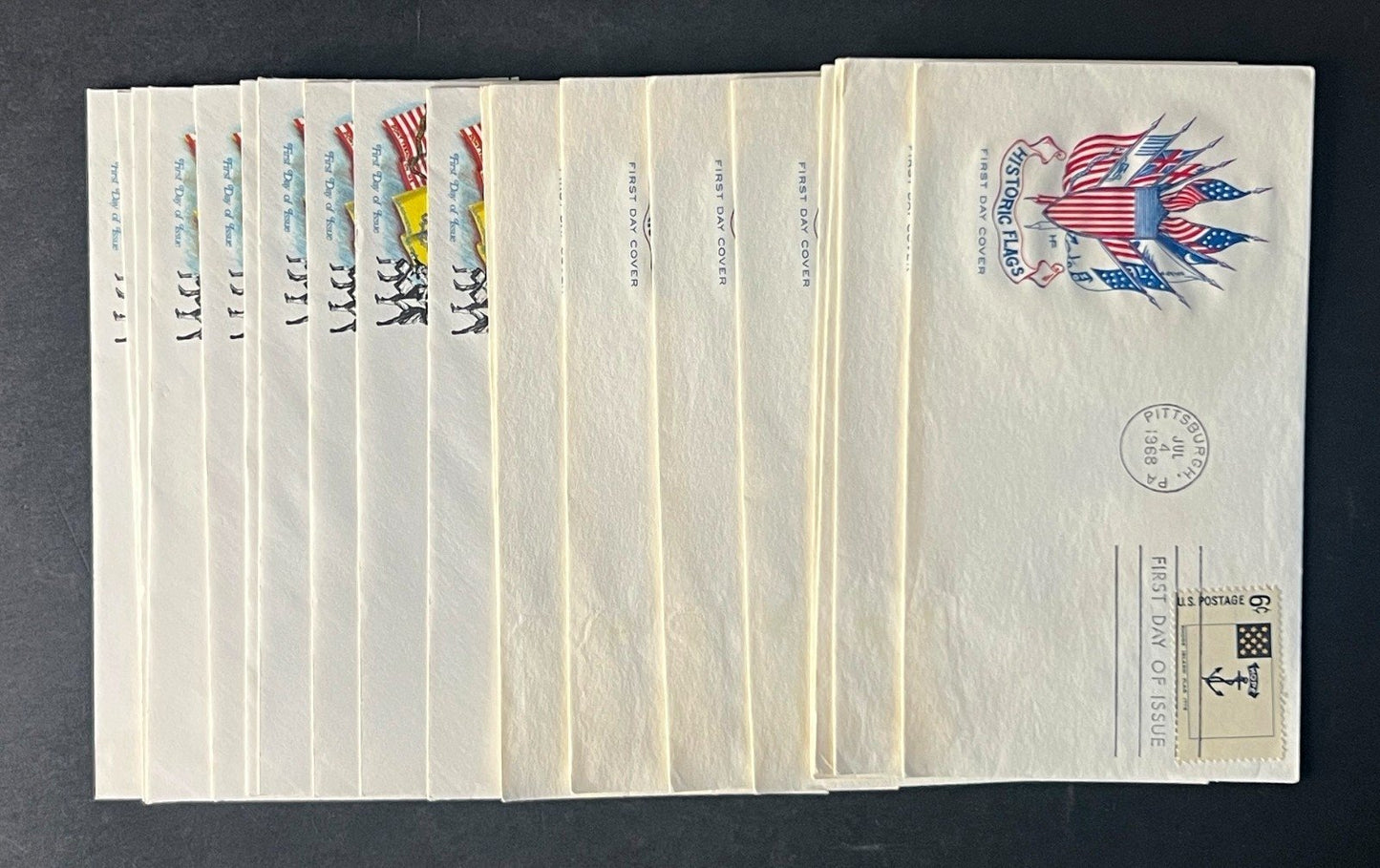 Historic Flags First Day Cover Collection 2 Sets Farnham & Fleetwood 1968 ZAYIX