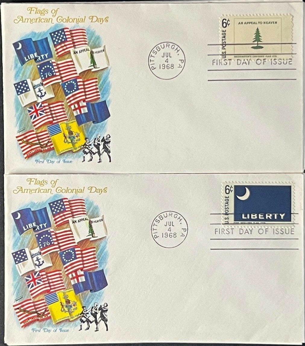 Historic Flags First Day Cover Collection 2 Sets Farnham & Fleetwood 1968 ZAYIX