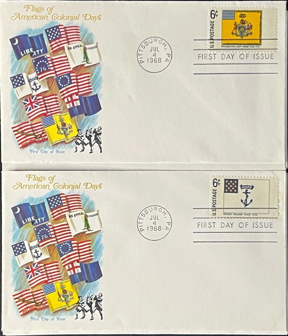 Historic Flags First Day Cover Collection 2 Sets Farnham & Fleetwood 1968 ZAYIX