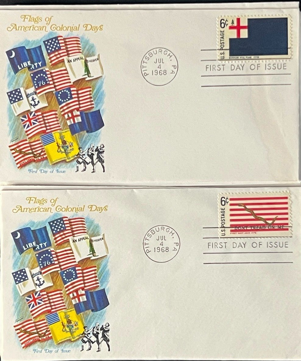 Historic Flags First Day Cover Collection 2 Sets Farnham & Fleetwood 1968 ZAYIX