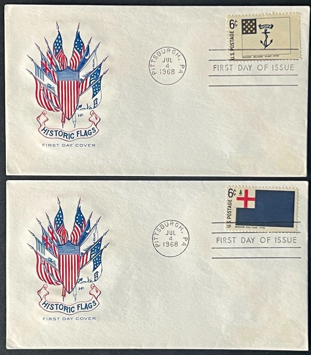 Historic Flags First Day Cover Collection 2 Sets Farnham & Fleetwood 1968 ZAYIX