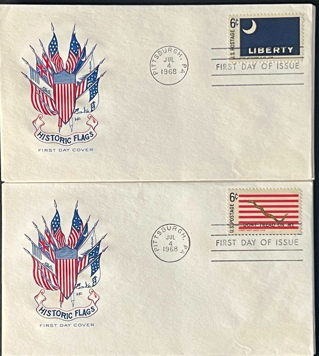 Historic Flags First Day Cover Collection 2 Sets Farnham & Fleetwood 1968 ZAYIX