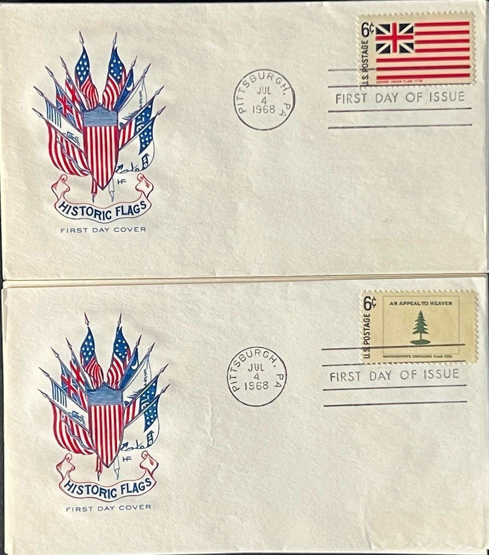 Historic Flags First Day Cover Collection 2 Sets Farnham & Fleetwood 1968 ZAYIX