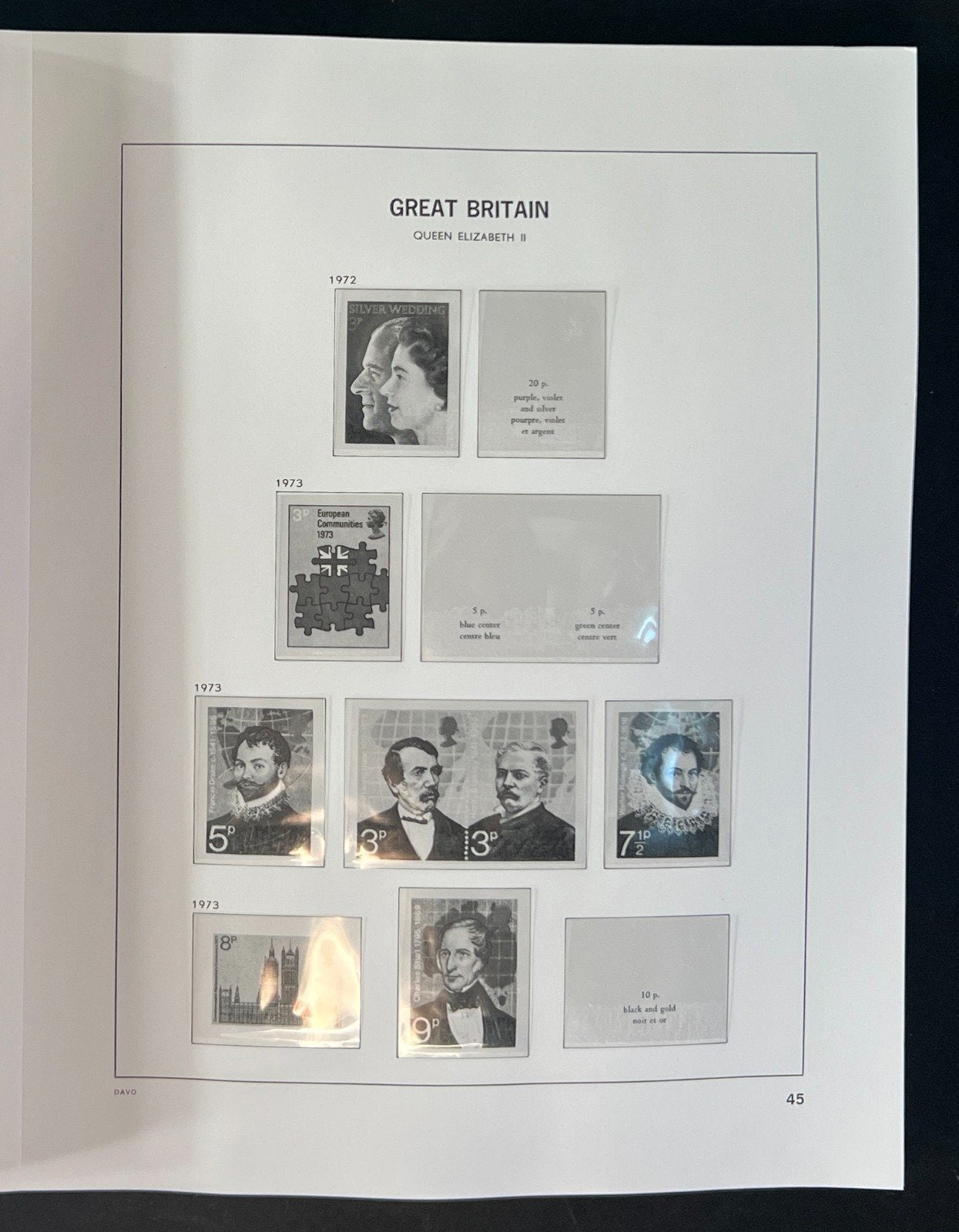 Great Britain Davo Lux Hingeless Album 1970-1989 ZAYIX