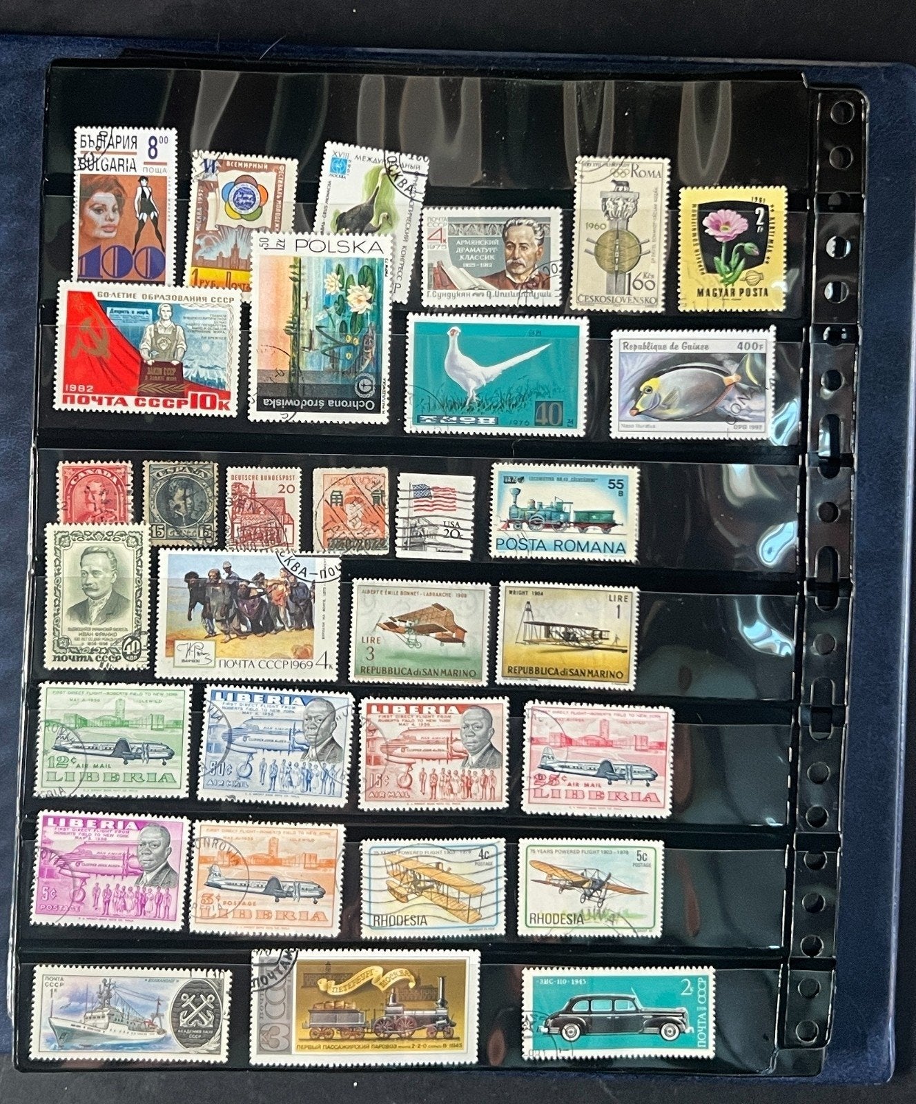 World Wide Stamp Collection Album Hundreds of Stamps Mint & Used ZAYIX