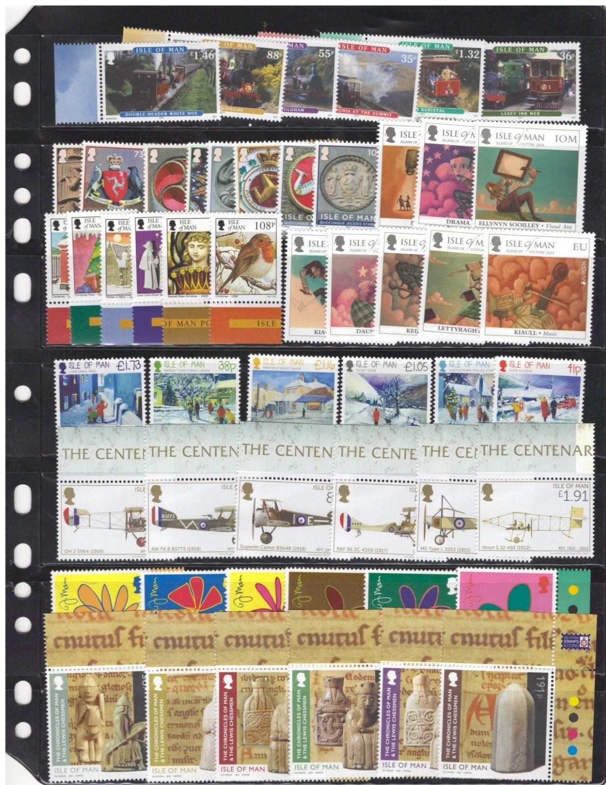 Isle of Man IOM Commemorative & Topicals Airplanes Trains Art $114CV MNH ZAYIX