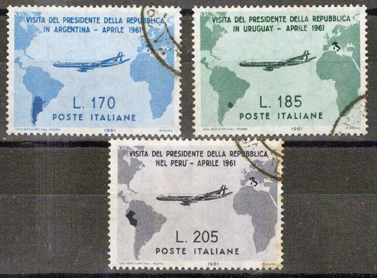 Italy 832-834 Used Visit of Italian President to South America ZAYIX 1223S0232M