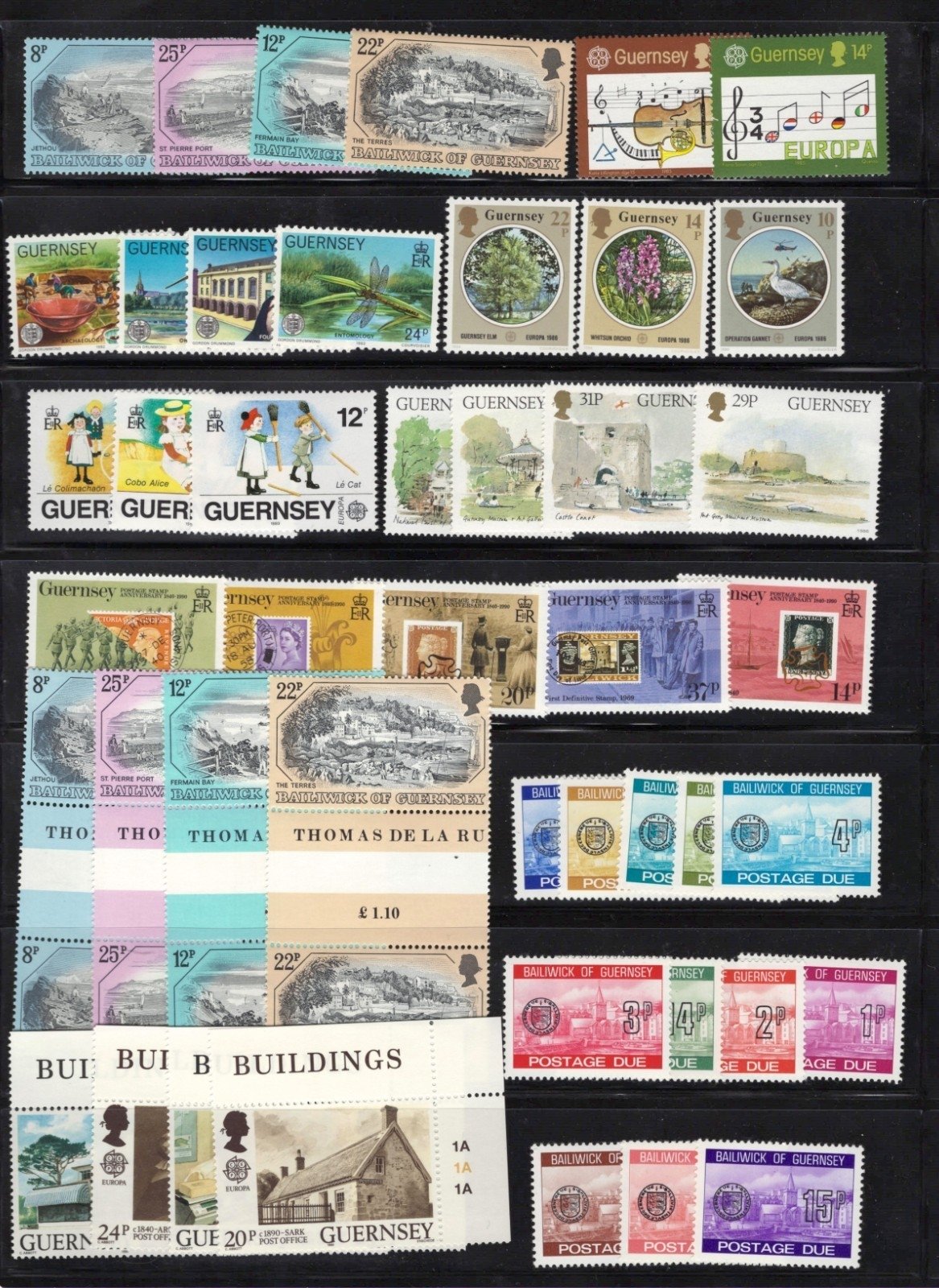 Guernsey Commemorative & Topicals Architecture Military $103CV 4 Pages MNH ZAYIX