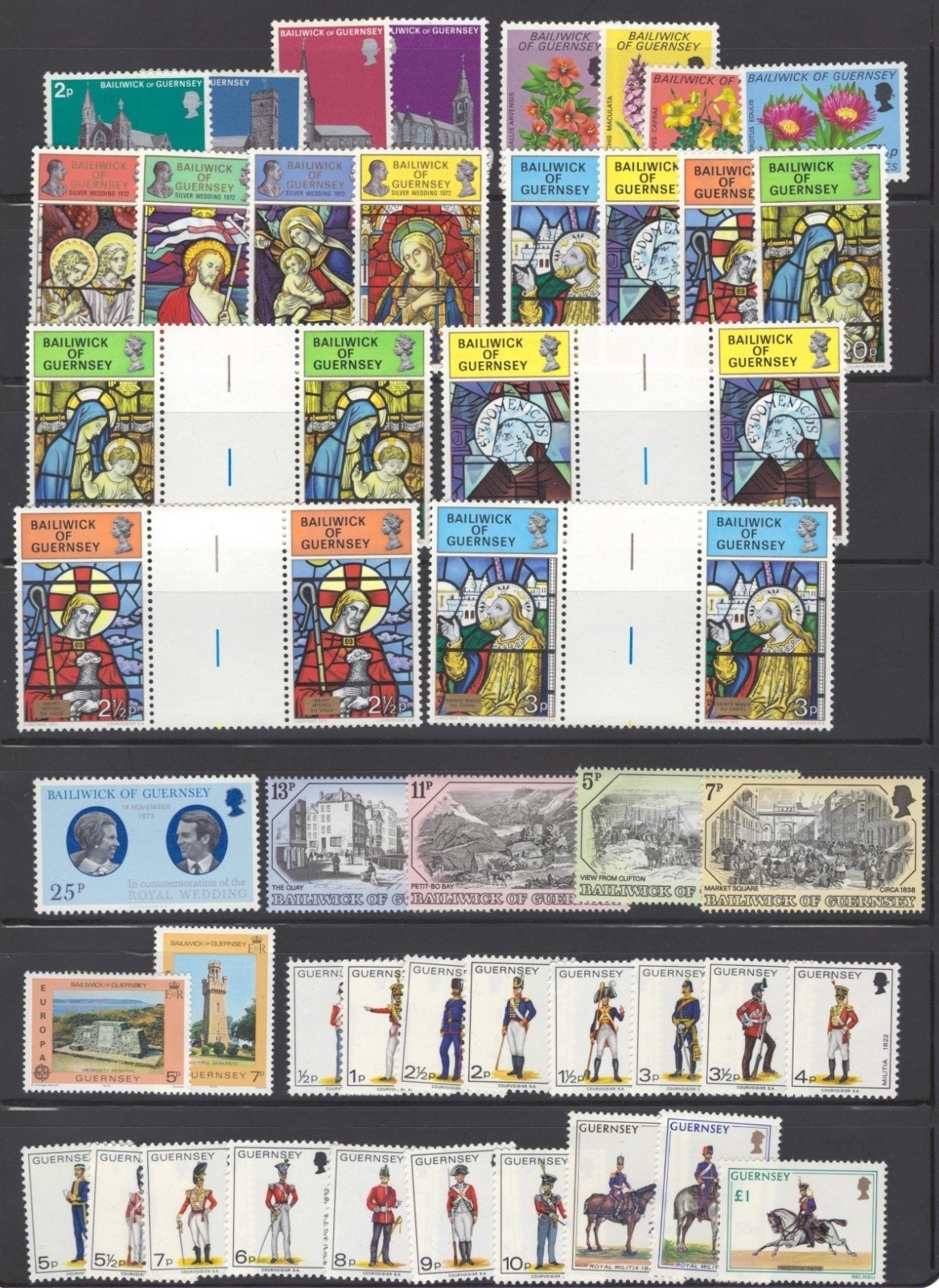 Guernsey Commemorative & Topicals Architecture Military $103CV 4 Pages MNH ZAYIX