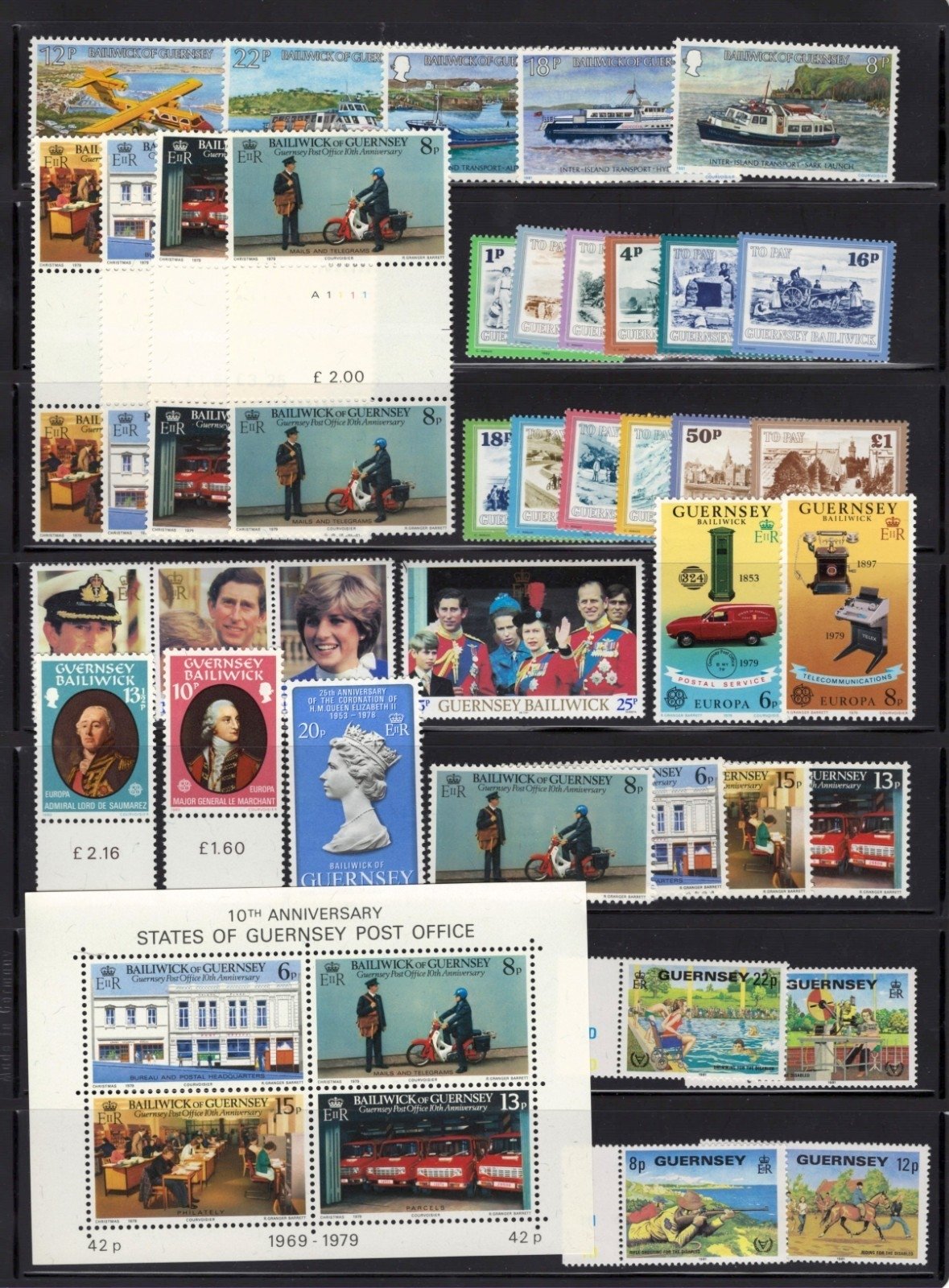 Guernsey Commemorative & Topicals Architecture Military $103CV 4 Pages MNH ZAYIX