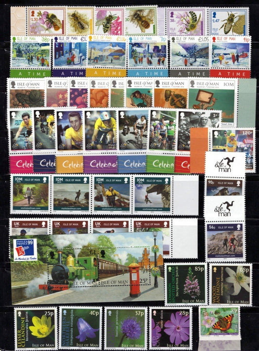 Isle of Man IOM Commemorative & Topicals Flowers Insects Sports $145CV MNH ZAYIX