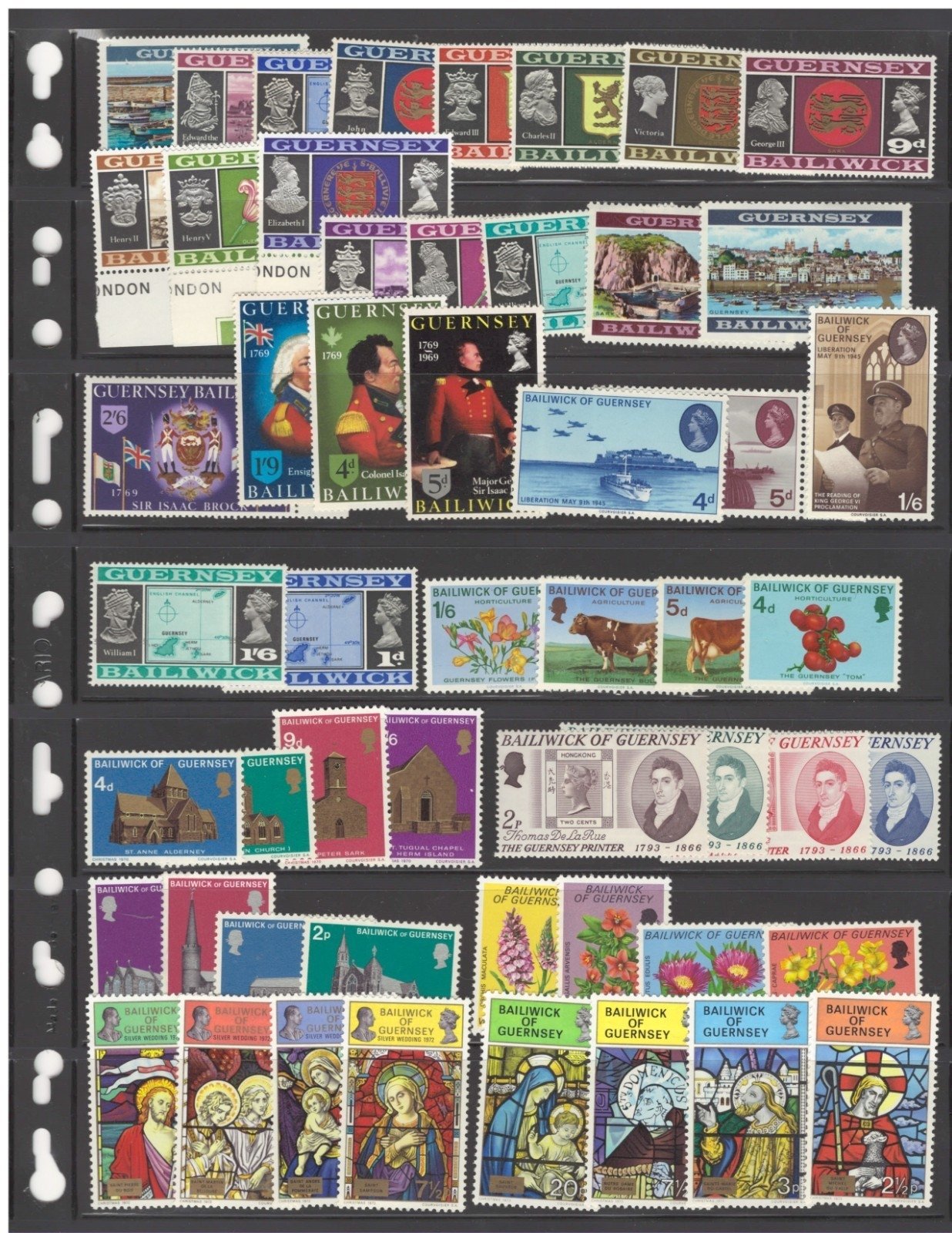 Guernsey Commemorative & Topicals $113CV 4 Pages MNH ZAYIX