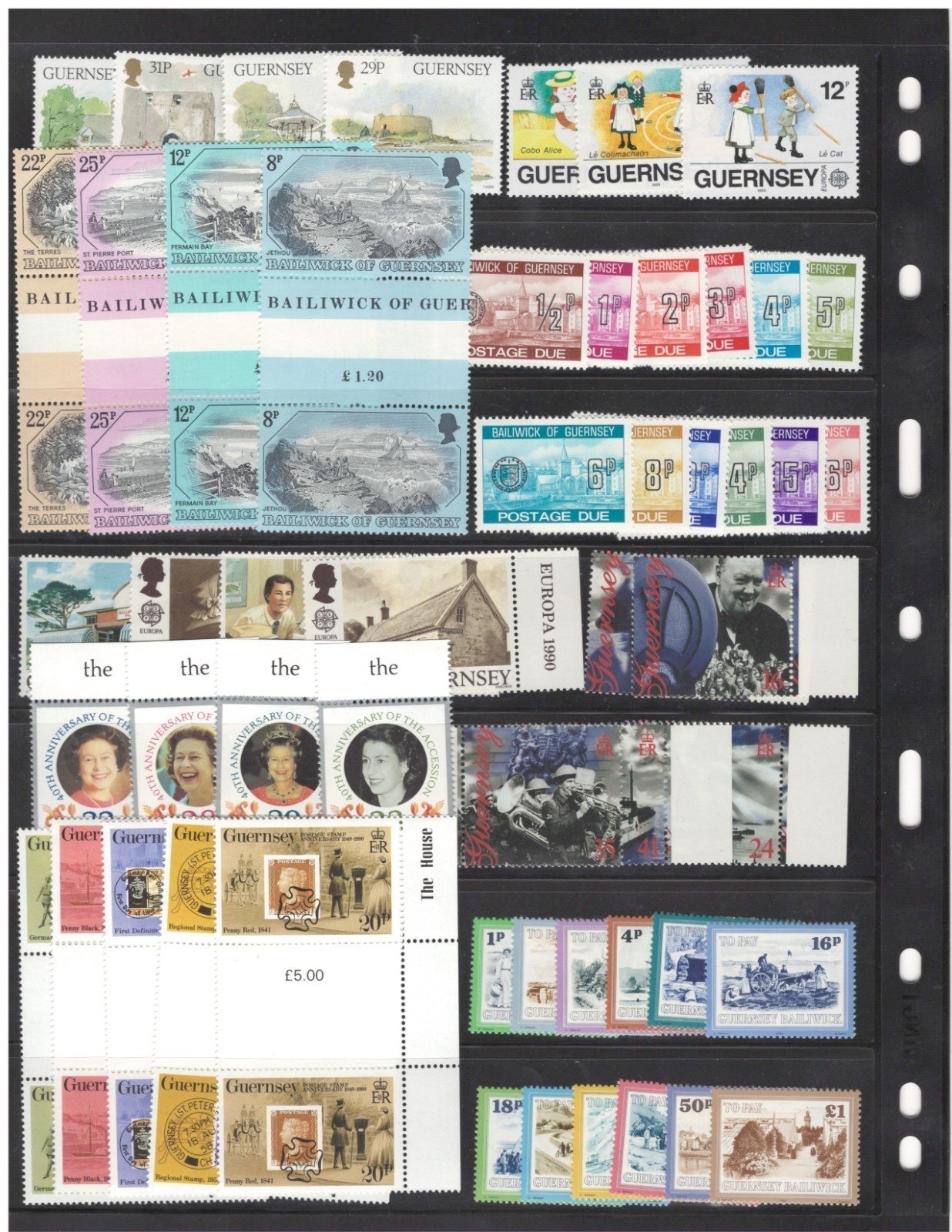 Guernsey Commemorative & Topicals $113CV 4 Pages MNH ZAYIX