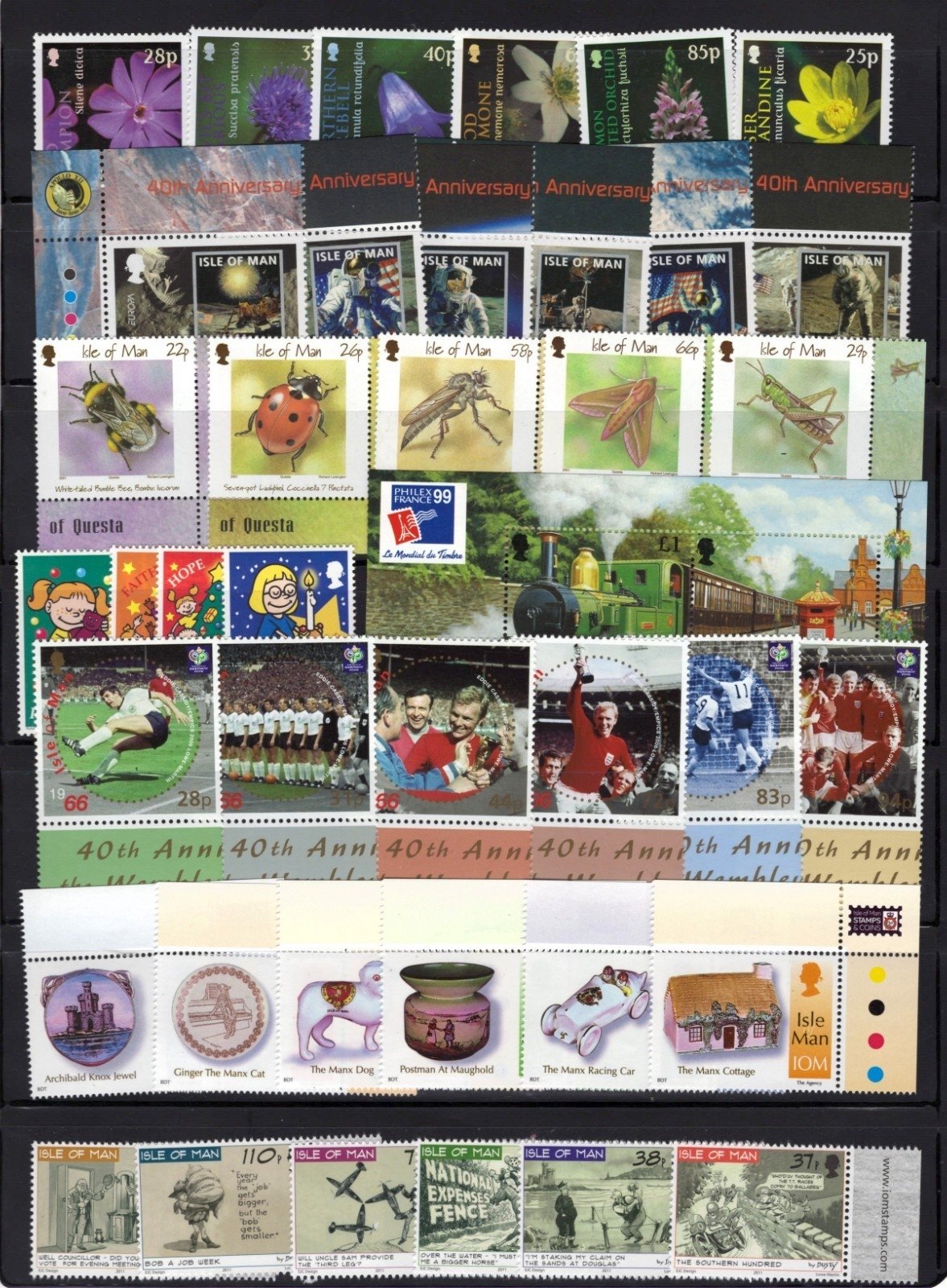 Isle of Man IOM Commemorative & Topicals $142CV 2 Pages MNH ZAYIX