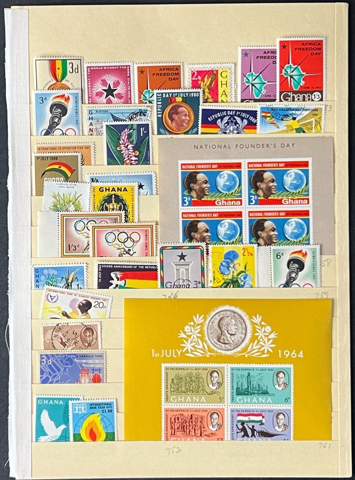 Ghana Commemorative & Topicals Collection Hundreds of Stamps 6 Pages ZAYIX
