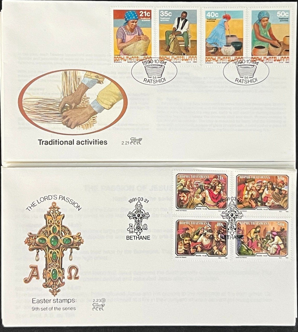 Bophuthatswana First Day Cover Collection Birds Architecture Animal FDC 02 ZAYIX