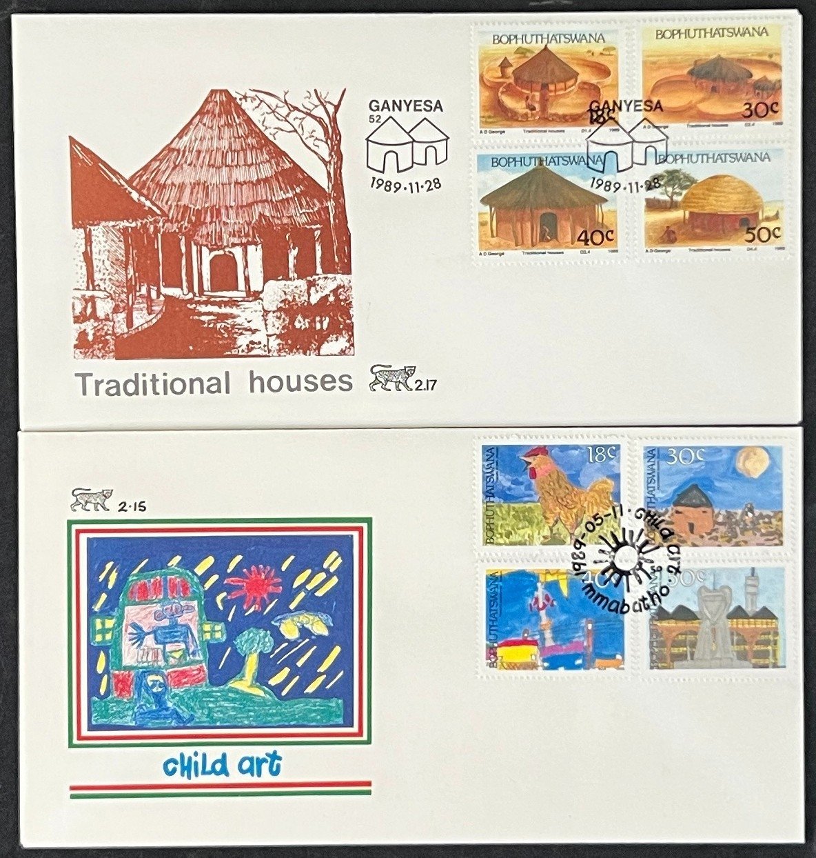 Bophuthatswana First Day Cover Collection Birds Architecture Animal FDC 02 ZAYIX