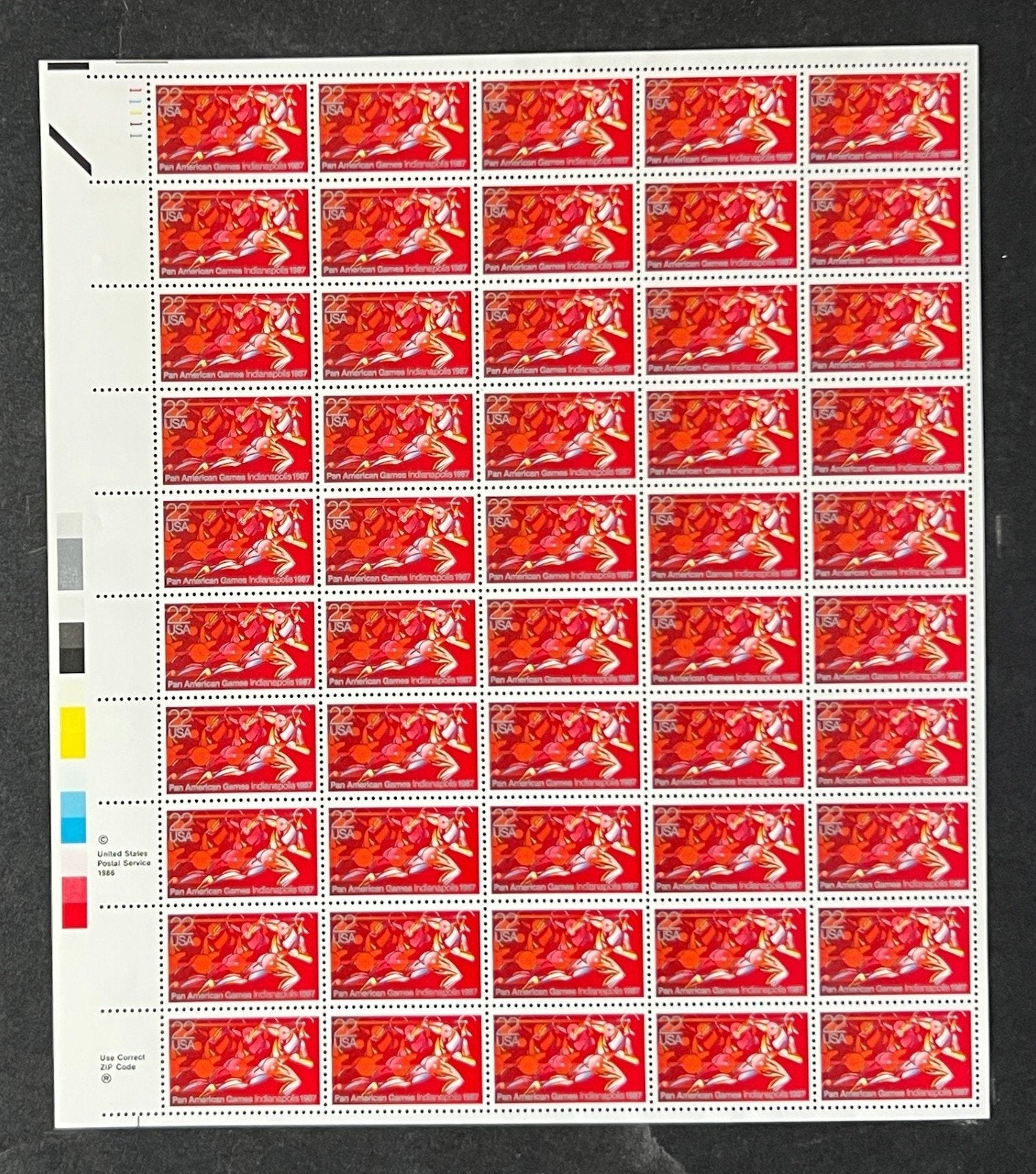 US 2247 Mint Sheet (MNH) Pan American Games Indianapolis 22-Cent 1987 ZAYIX