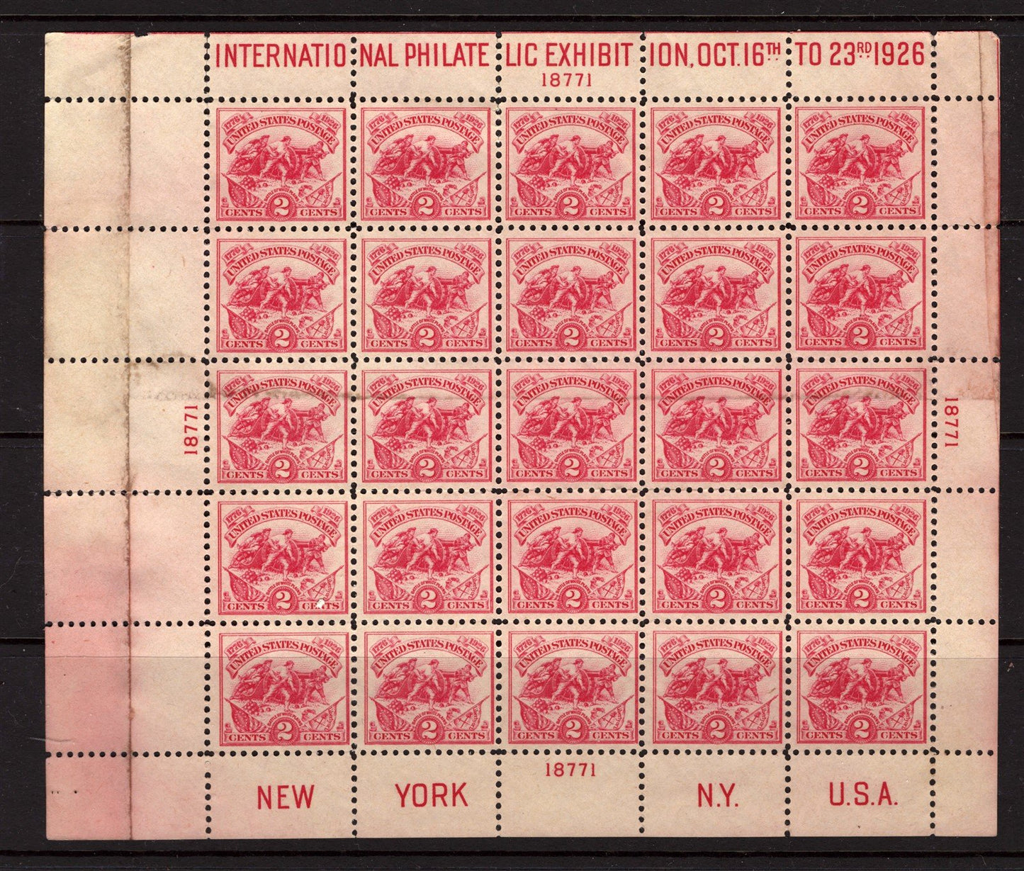 US 630 MNG White Plains souvenir sheet - FLAWS! read description carefully ZAYIX