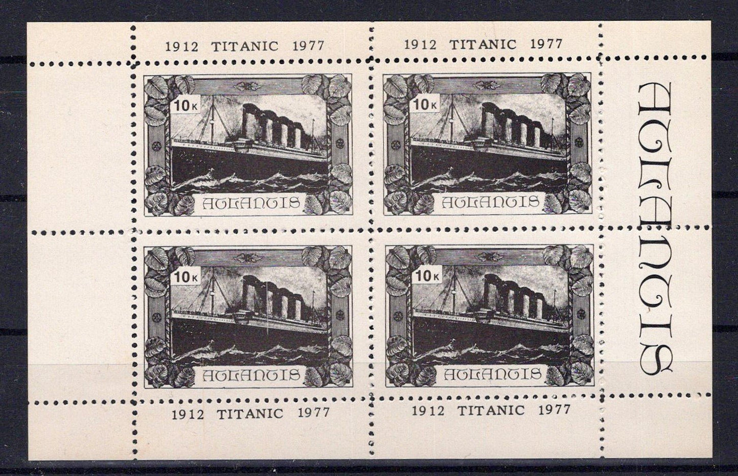 Titanic 75th anniversary 1977 Atlantis Fantasy Cinderella miniature sheet ZAYIX