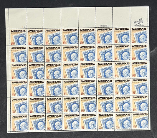 US 2145 Mint Sheet (MNH) Ameripex '86 Chicago 22-Cent 1985 ZAYIX