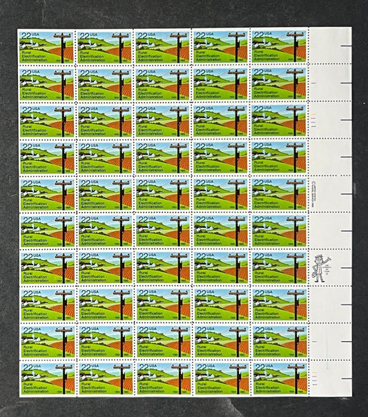 US 2144 Mint Sheet (MNH) Rural Electrification Administration 22-Cent 1985 ZAYIX
