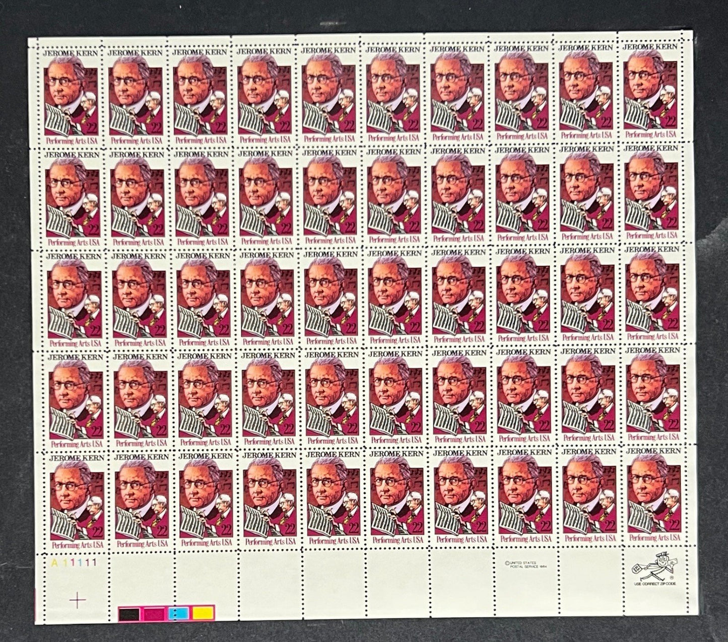 US 2110 Mint Sheet (MNH) Jerome Kern Composer Performing Arts 22-Cent 1985 ZAYIX