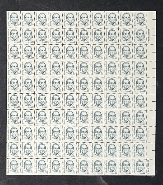 US 1863a Mint Sheet (MNH) John J Audubon Large Block Tagging 22-Cent 1984 ZAYIX
