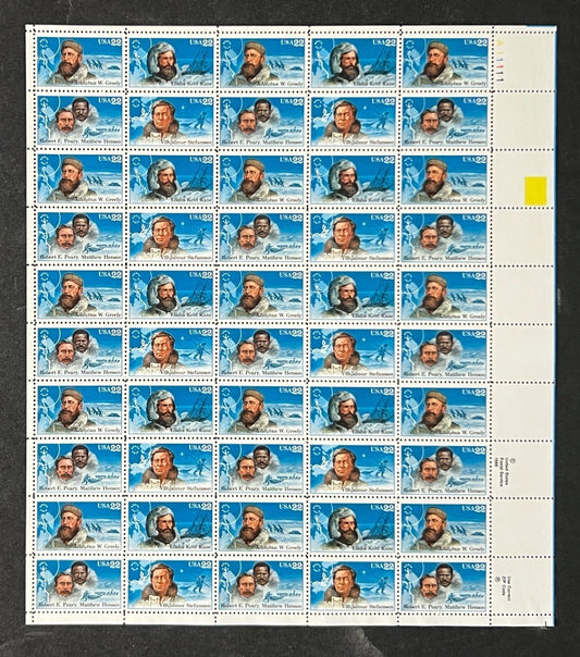 US 2220-2223 Mint Sheet (MNH) Arctic Explorers 22-Cent 1986 ZAYIX