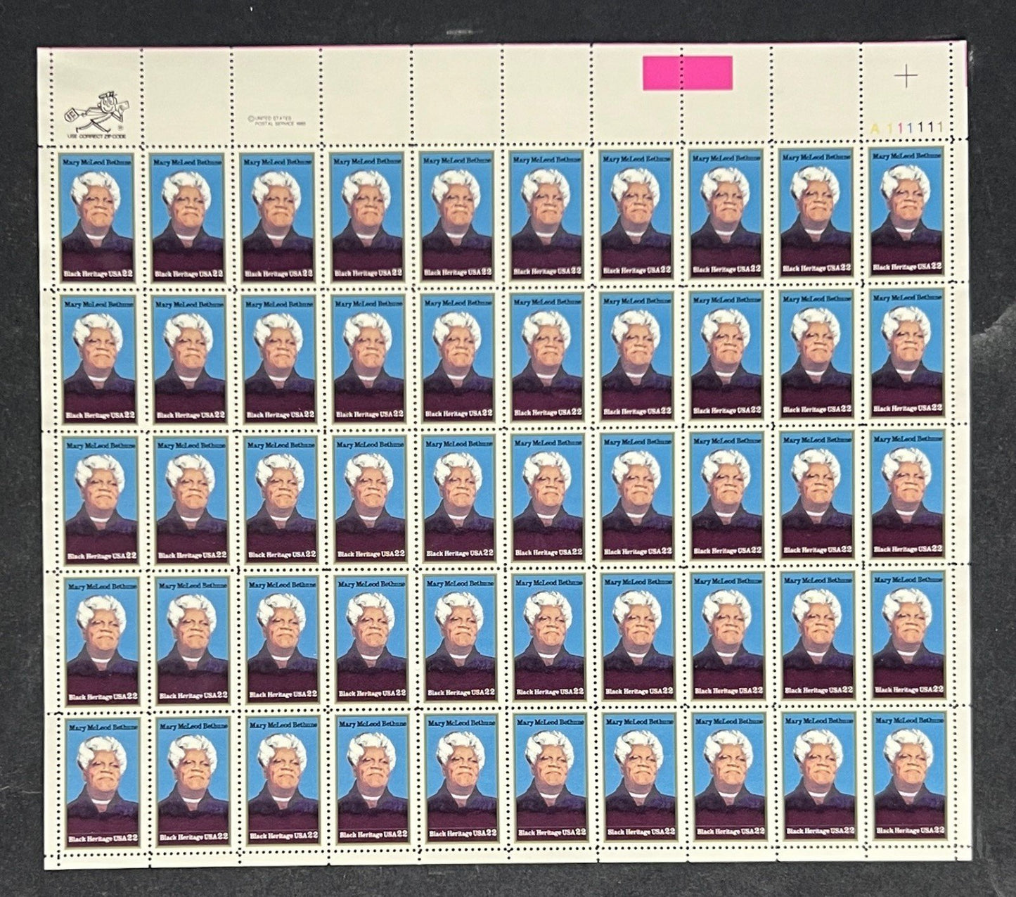 US 2137 Mint Sheet (MNH) Mary Mcleod Bethune Educator 22-Cent 1985 ZAYIX
