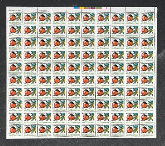 US 2368 Mint Sheet (MNH) Christmas Ornaments 22-Cent 1987 ZAYIX