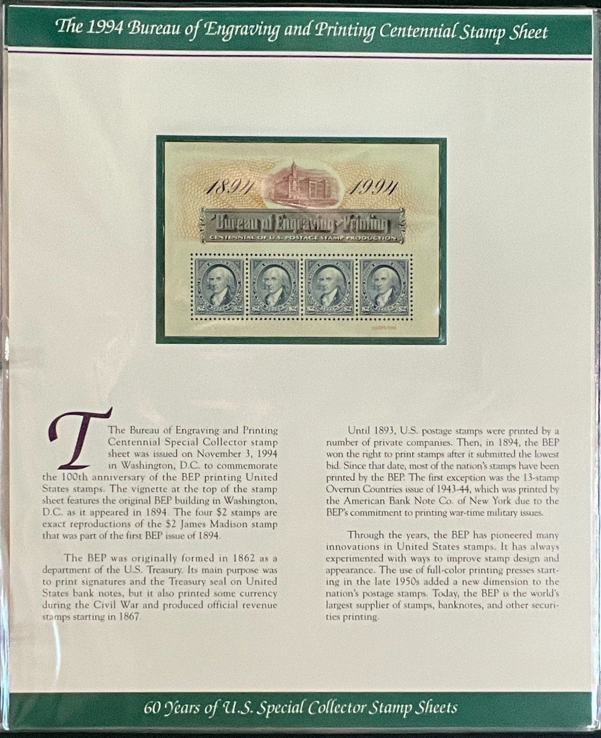 US Special Collector Stamp Sheets Collection Album (MNH) 1933-2002 ZAYIX