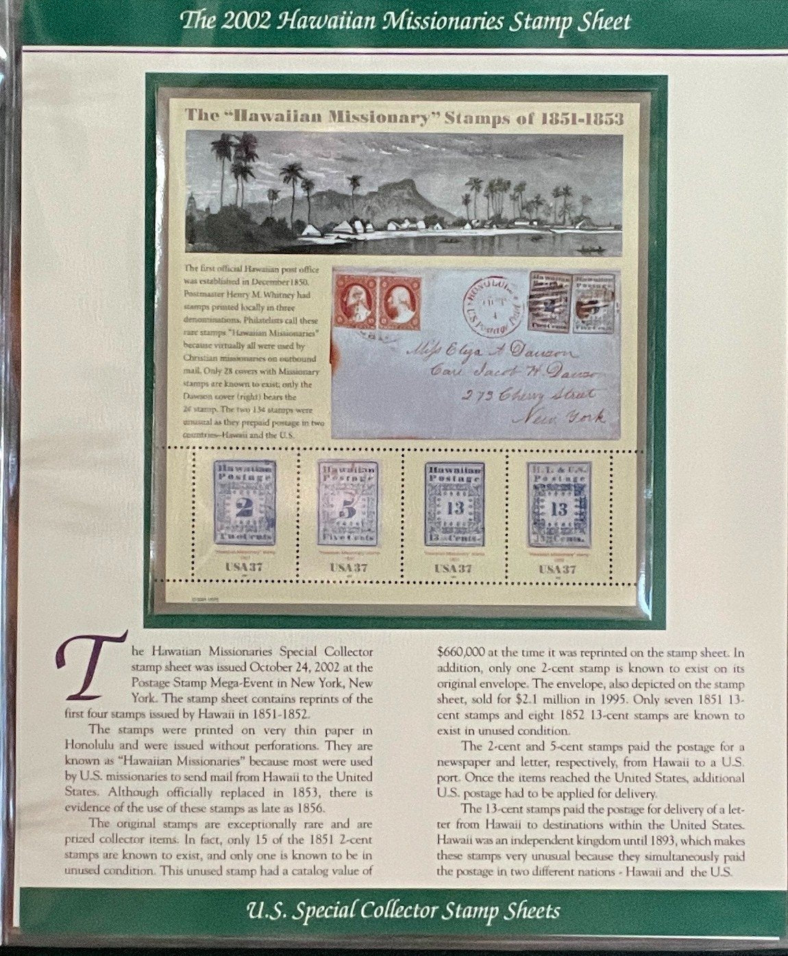 US Special Collector Stamp Sheets Collection Album (MNH) 1933-2002 ZAYIX