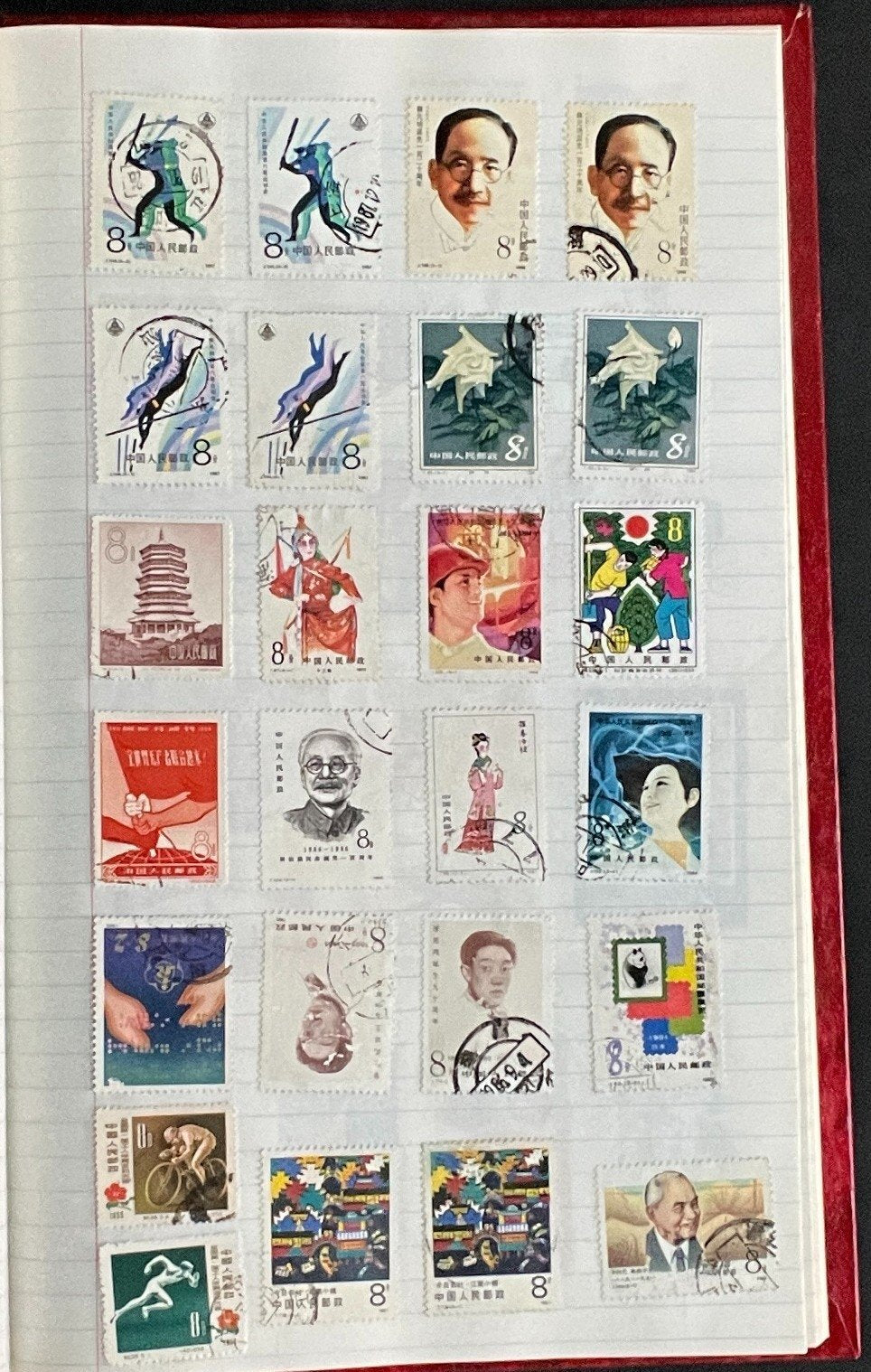 Poland & China Stamp Collection Stock Book Hundreds of Stamps Used ZAYIX