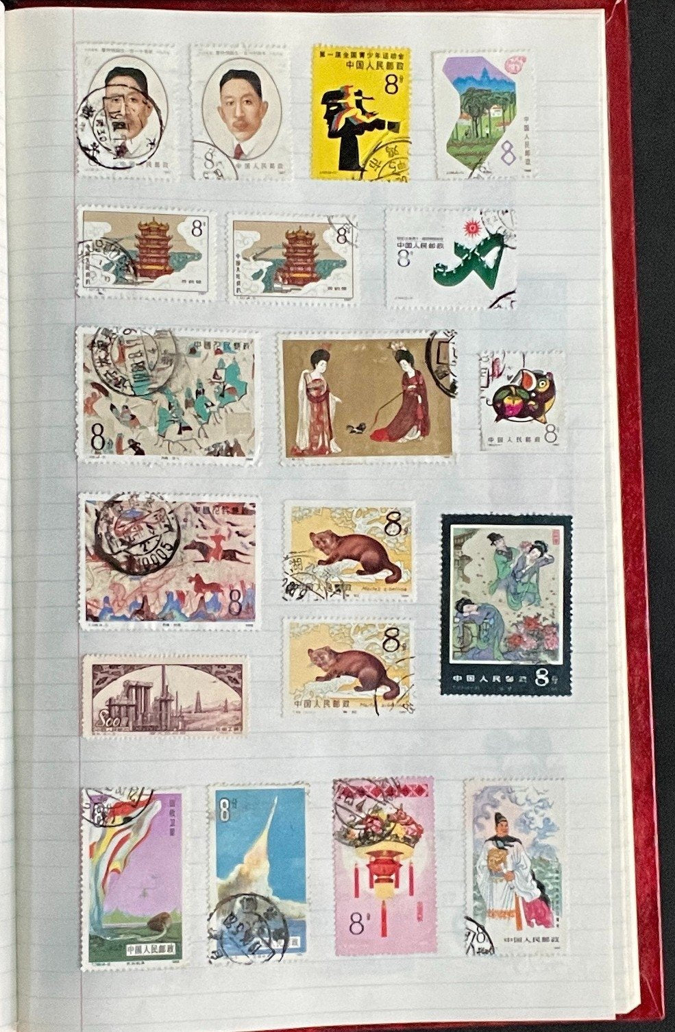 Poland & China Stamp Collection Stock Book Hundreds of Stamps Used ZAYIX