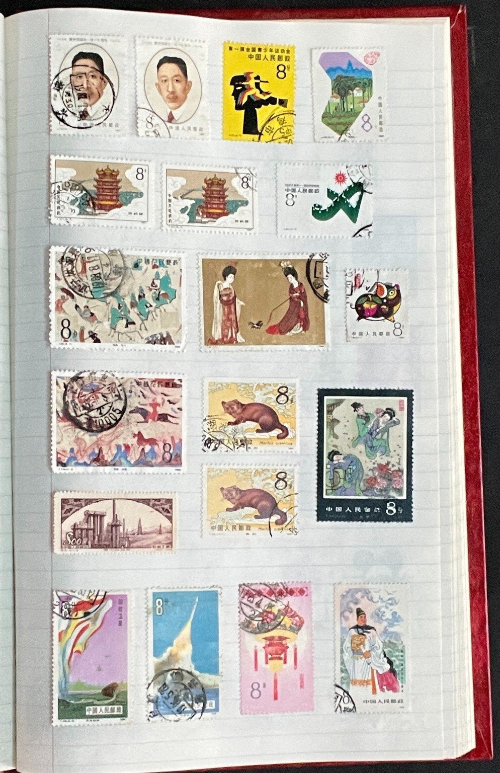 Poland & China Stamp Collection Stock Book Hundreds of Stamps Used ZAYIX