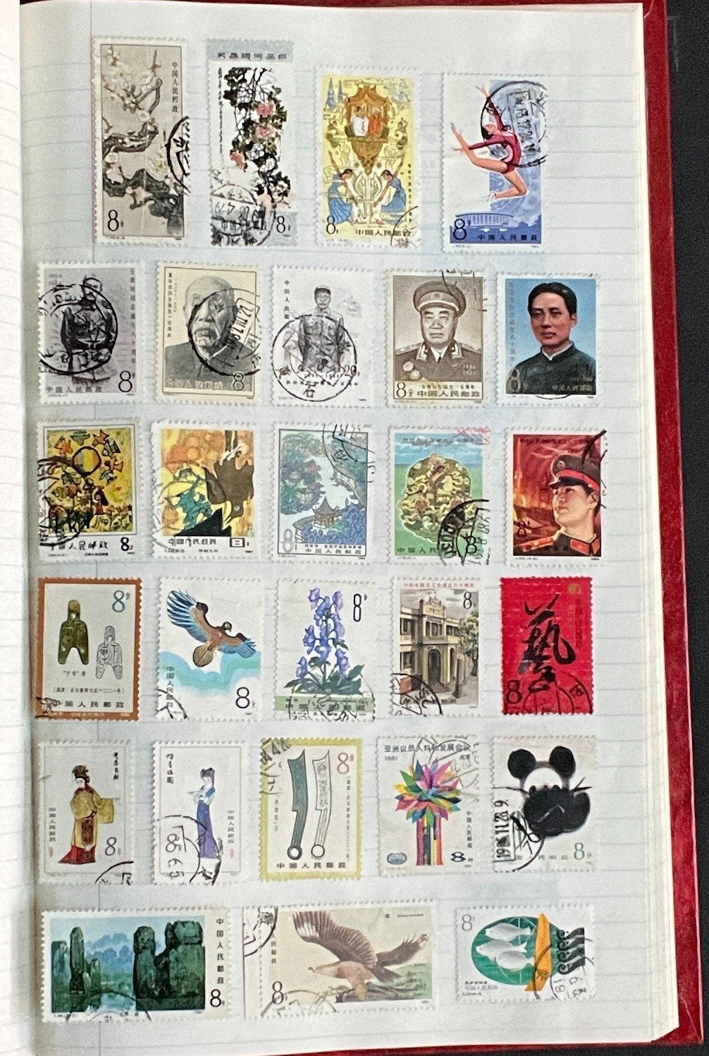 Poland & China Stamp Collection Stock Book Hundreds of Stamps Used ZAYIX