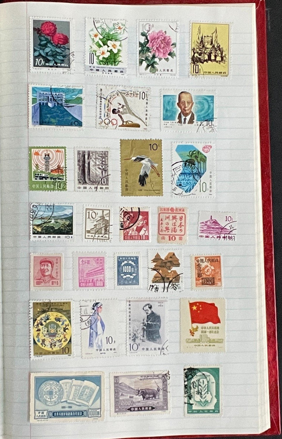 Poland & China Stamp Collection Stock Book Hundreds of Stamps Used ZAYIX