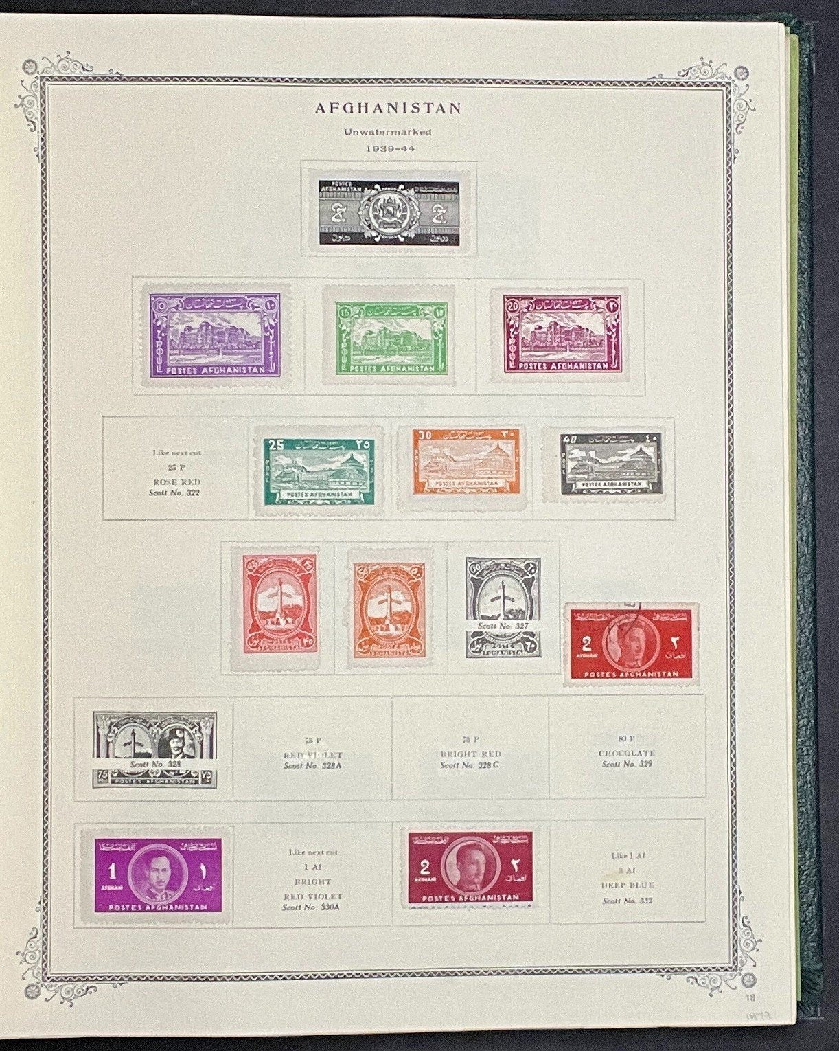 Afghanistan Stamp Collection Album Hundred of Stamps Mint Hinged 1870-1970 ZAYIX